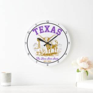 Texas Lone Star State Longhorn Grote Klok