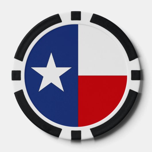Texas Lone Star State Rood Blauw WH Flag Poker Chi Poker Chips (Voorkant)