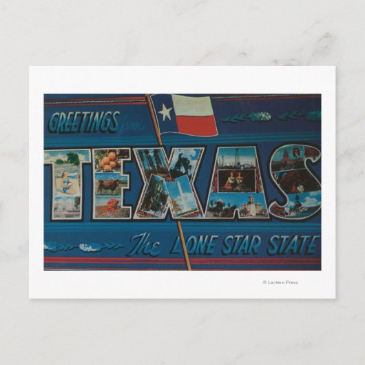 Texas (Lone-Star vlag)Grote letterscènes Briefkaart (Voorkant)