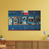 Texas (Lone-Star vlag)Grote letterscènes Canvas Afdruk (Insitu (Woonkamer))