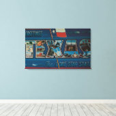 Texas (Lone-Star vlag)Grote letterscènes Canvas Afdruk (Insitu (Houten vloer))