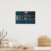 Texas (Lone-Star vlag)Grote letterscènes Poster (Keuken)