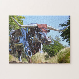 Texas Longhorn Beeldhouwwerk . Legpuzzel