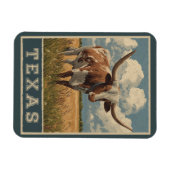  Texas Longhorn Bull Retro Reizen Magneet (Horizontaal)