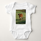 Texas Longhorn Cattle Koe Foto Rustic Romper (Voorkant)
