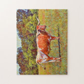 Texas Longhorn Cow Art Puzzle (Vertical)