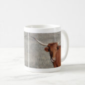 Texas Longhorn Cow Lick Son Nez Coffee Mug (Devant droit)