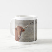 Texas Longhorn Cow Lick Son Nez Coffee Mug (Devant gauche)