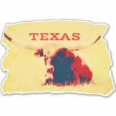 Texas Longhorn Cow Texas Sticker out Out (Devant)