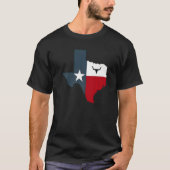 Texas Longhorn eenzame ster Texas vlag T-shirt (Voorkant)