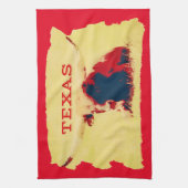 Texas Longhorn Gold et serviette de cuisine rouge (Vertical)