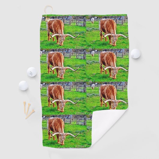 Texas Longhorn Golf Towel Golfhanddoek (Insitu)