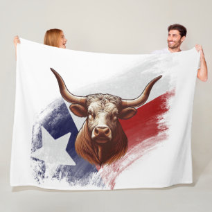 Texas longhorn koe fleece deken