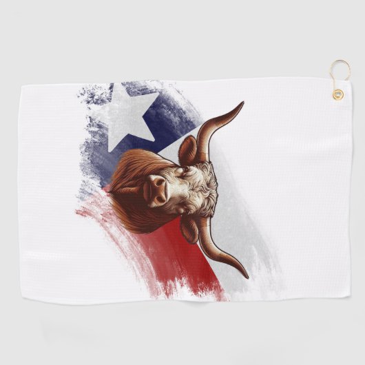 Texas longhorn koe golfhanddoek (Horizontaal)