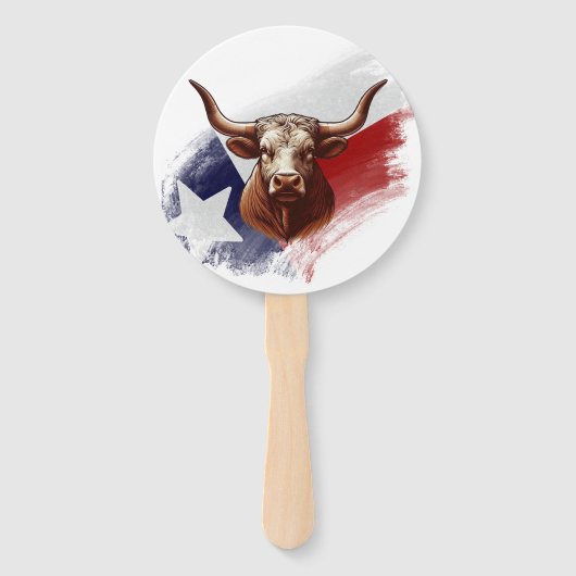 Texas longhorn koe handwaaier (Voorkant)