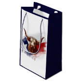 Texas longhorn koe klein cadeauzakje (Achterkant Gekanteld)