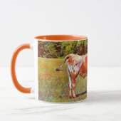 Texas Longhorn Koe Oranje Kunst Mok Cup (Links)
