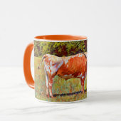 Texas Longhorn Koe Oranje Kunst Mok Cup (Voorkant links)