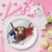 Texas longhorn koe papieren bordje (Feest)
