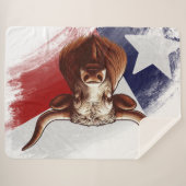 Texas longhorn koe sherpa deken (Voorkant (horizontaal))