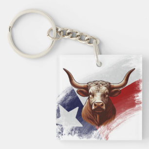 Texas longhorn koe sleutelhanger