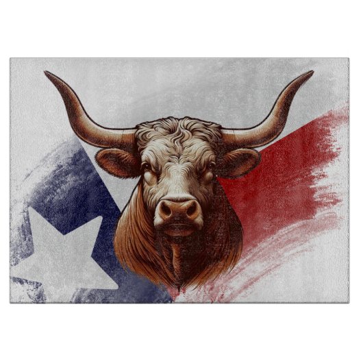 Texas longhorn koe snijplank (Voorkant)