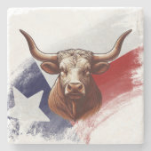 Texas longhorn koe stenen onderzetter (Voorkant)