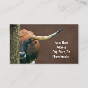 Texas Longhorn Koe Visitekaartjes