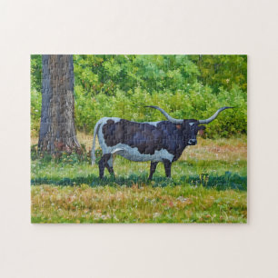 Texas Longhorn Koeboerderij Kunstpuzzel Legpuzzel