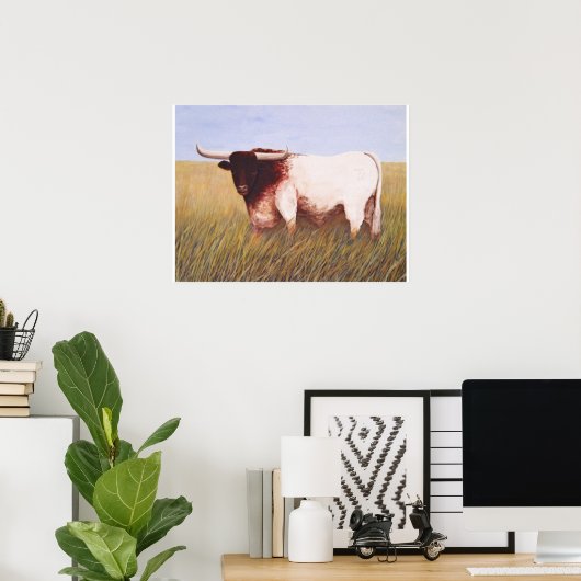 Texas Longhorn Poster (Thuiskantoor)