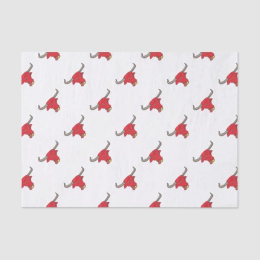 Texas Longhorn Red Bull Drawing Tissuepapier (Voorkant)
