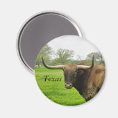 Texas Longhorn ronde magneet (Voorkant / Achterkant)