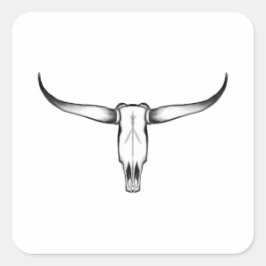 Texas Longhorn Skull Pillow Vierkante Sticker