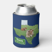 Texas Longhorn Steer State Line Sign Blikjeskoeler (Blikje Voorkant)