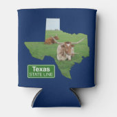 Texas Longhorn Steer State Line Sign Blikjeskoeler (Voorkant)