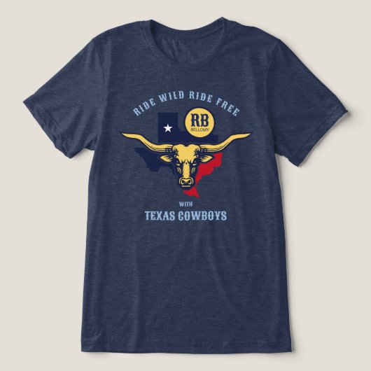 Texas Longhorn Tri-Blend Shirt (Design voorkant)