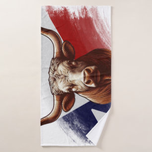 Texas longhorn vache & drapeau