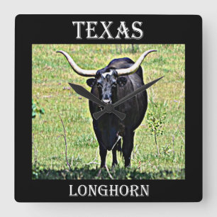 Texas Longhorn Vierkante Klok