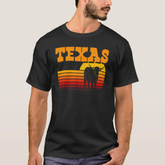 Texas Longhorn voor Men  Retro Sunset Texas T-shirt