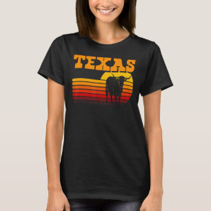 Texas Longhorn voor Men Retro Sunset Texas T-shirt