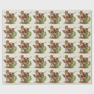 Texas Longhorn Wrapping Paper Cadeaupapier