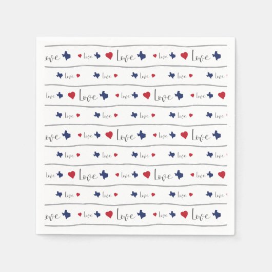 Texas Love and Hearts Pattern Servet (Voorkant)