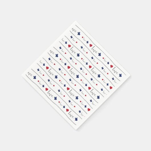 Texas Love and Hearts Pattern Servet (Hoek)