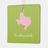 Texas Love with Custom Heart and Family Name Keramisch Ornament (Links)