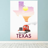 Texas Map Big Rig Canvas Afdruk (Insitu (Houten vloer))