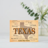 Texas  Map Briefkaart (Staand voorkant)
