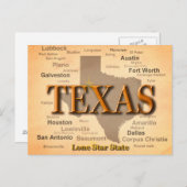 Texas  Map Briefkaart (Voorkant / Achterkant)