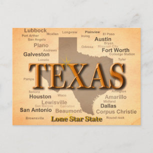 Texas Map Briefkaart