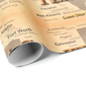 Texas  Map Cadeaupapier (Rol Hoek)