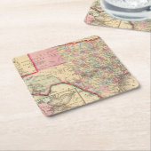 Texas Map door Mitchell Vierkante Kartonnen Onderzetter (Schuin)